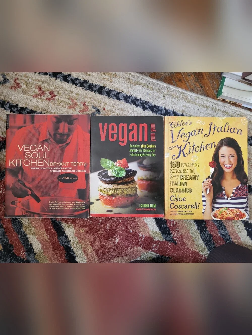 Lot of 3 Vegan Cookbooks Vegan Yum Yum Vegan Soul Kitchen Cloe's Vegan Italian